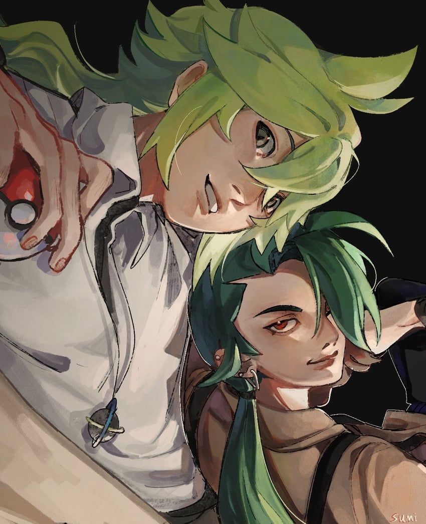 rika and n (pokemon and 2 more) drawn by mei_(manjunii)