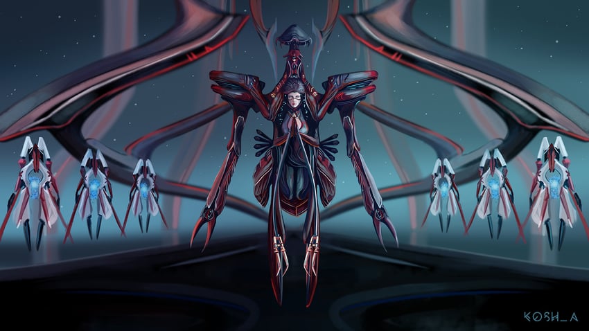 conculyst and natah (warframe) drawn by shiro_kosh_a