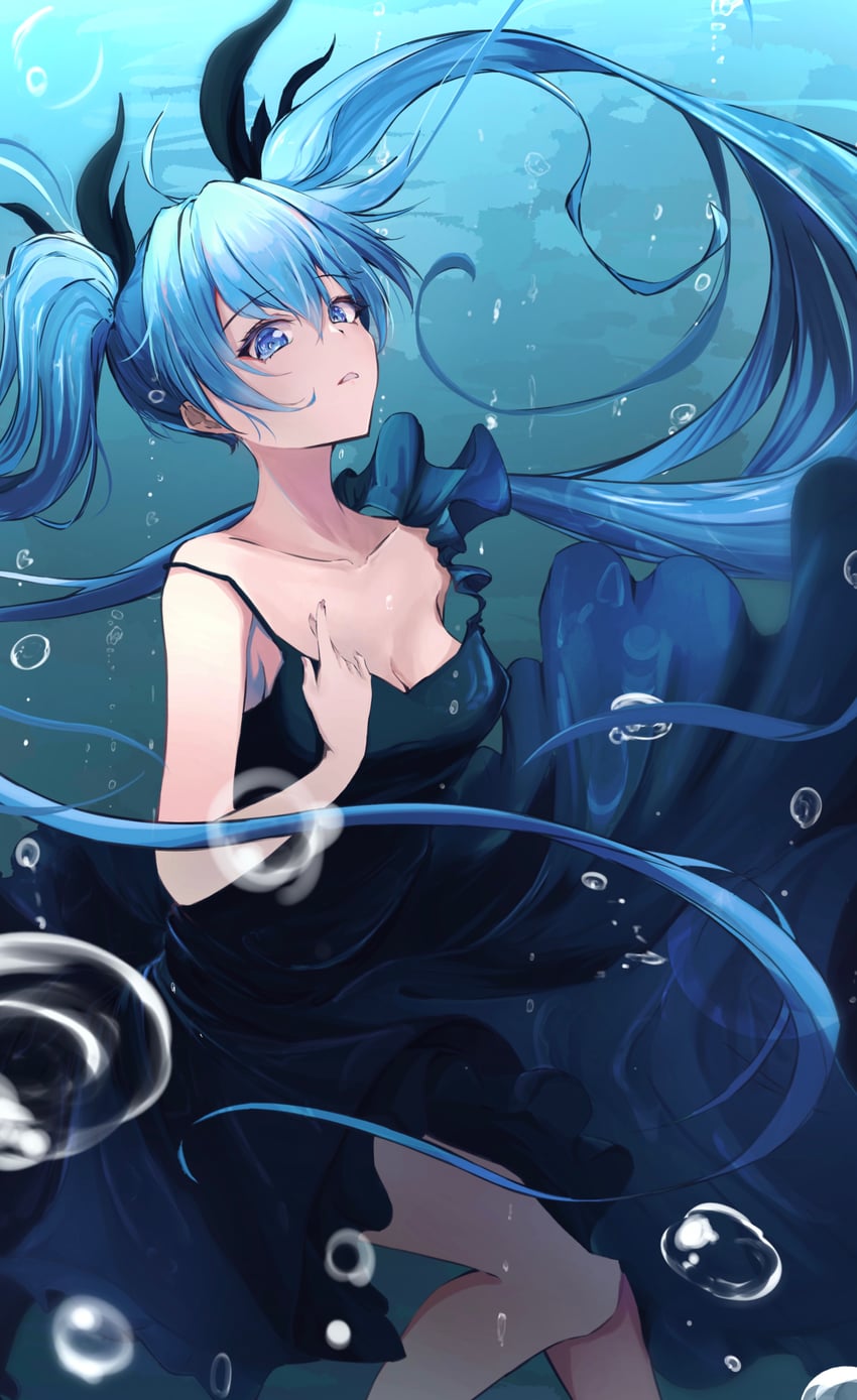 hatsune miku (vocaloid and 1 more) drawn by kurony_(sirony)