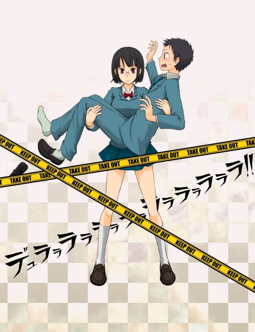 sonohara anri and ryuugamine mikado (durarara!!) drawn by keisuke_(pixiv588176)