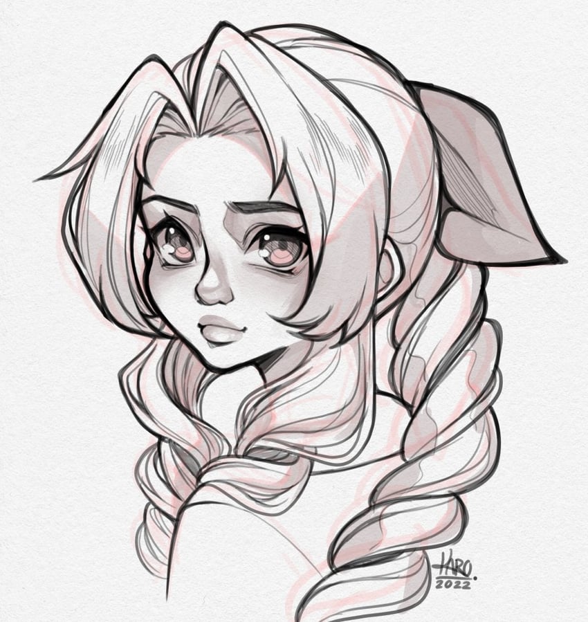 aerith gainsborough (final fantasy and 2 more) drawn by karousel