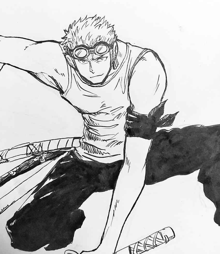 roronoa zoro (one piece) drawn by shina_(ooo417ooo)