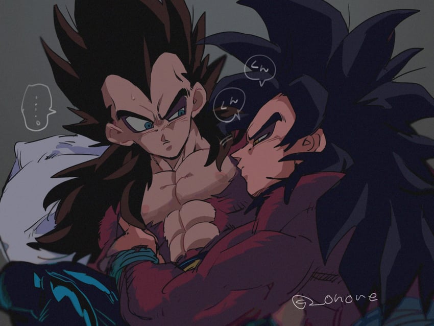 son goku and vegeta (dragon ball and 1 more) drawn by onore