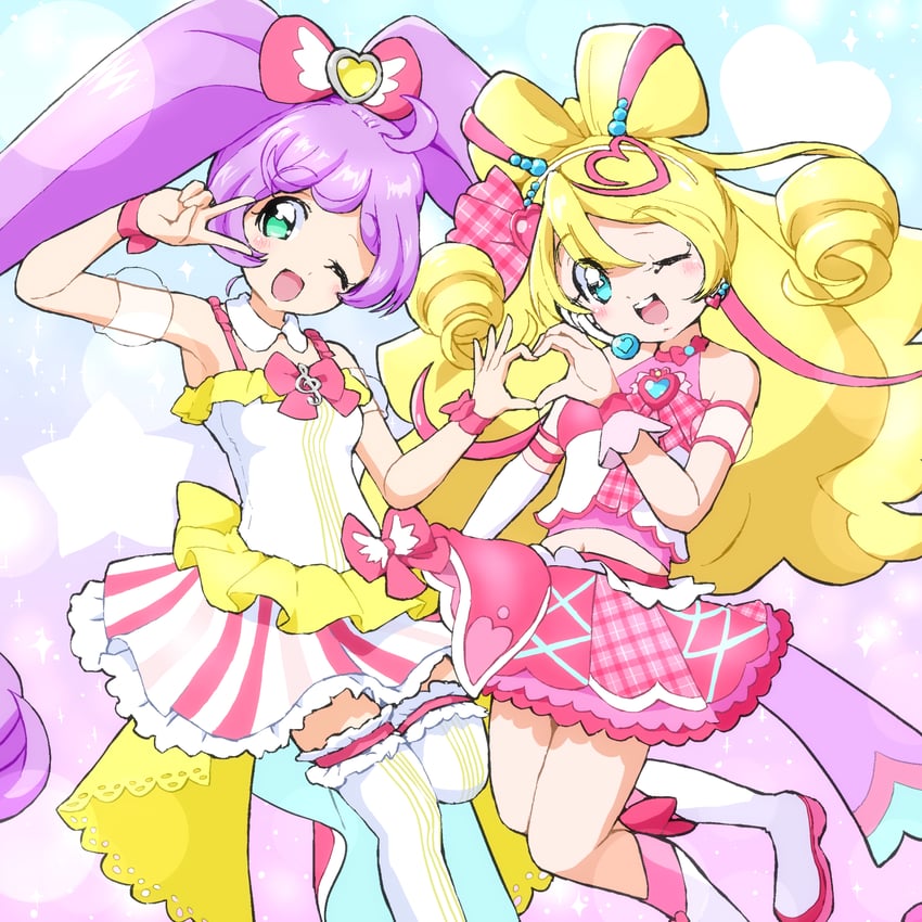manaka laala, sakura uta, and cure idol (precure and 3 more) drawn by yakizakana_(yakizakana10967)