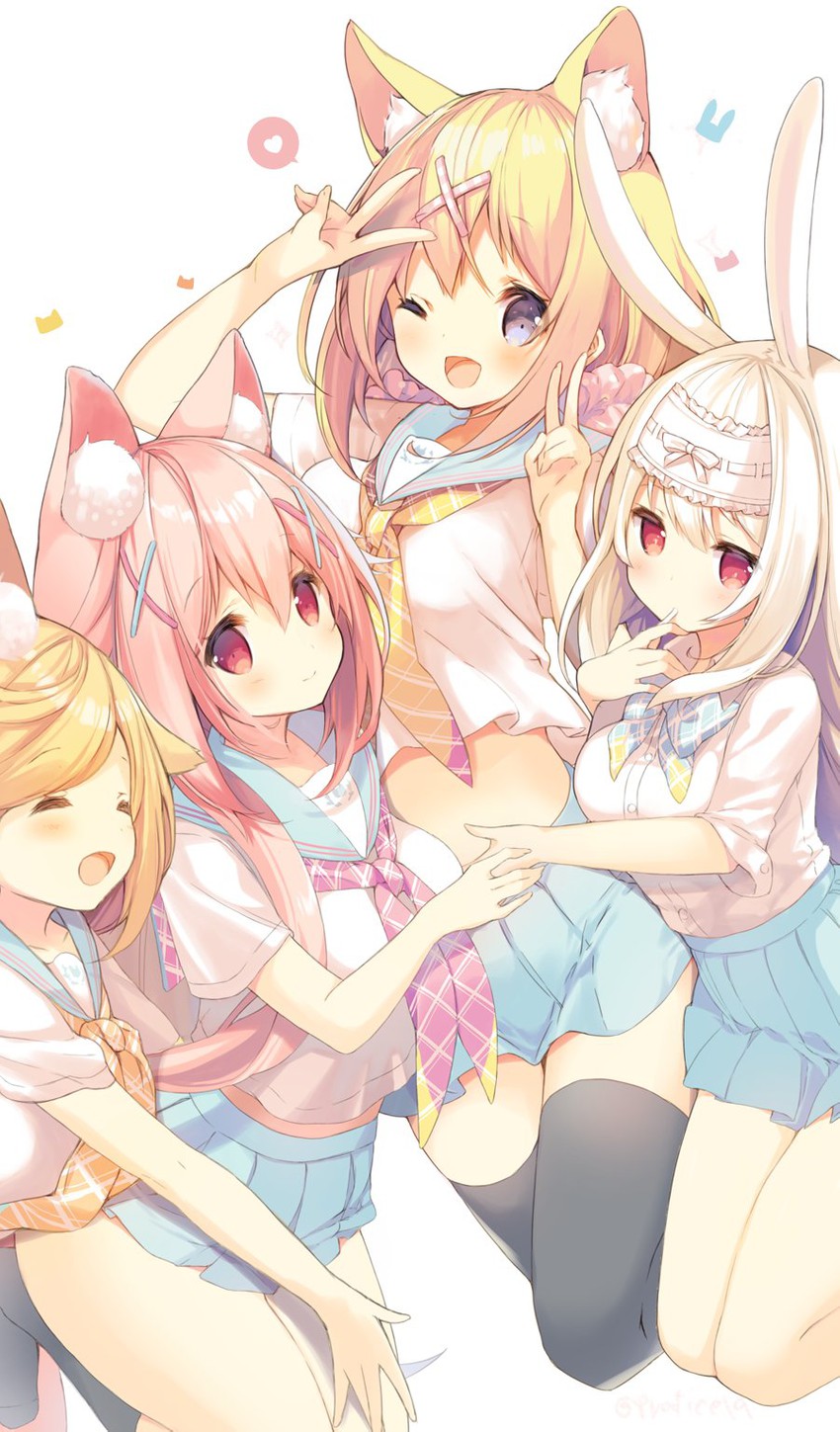 cynthia riddle, amamiya mei, milia leclerc, and amamiya aki (mofumofu channel and 1 more) drawn by p19