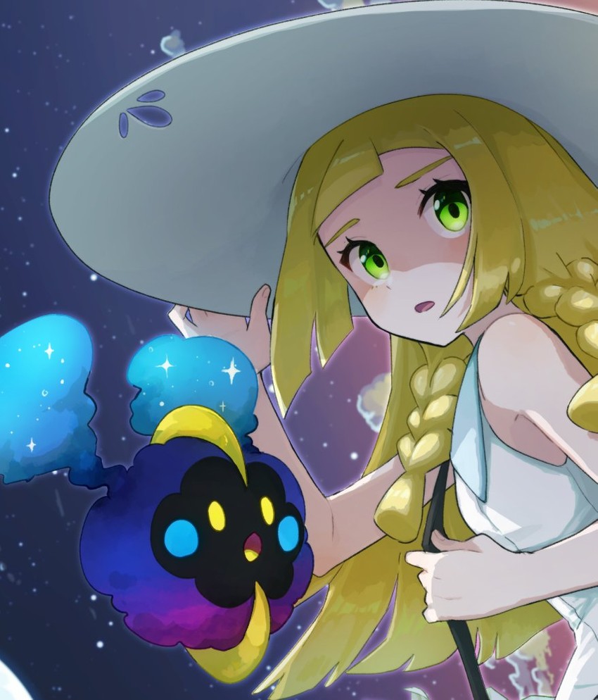 lillie and cosmog (pokemon and 1 more) drawn by miu_(miuuu_721)