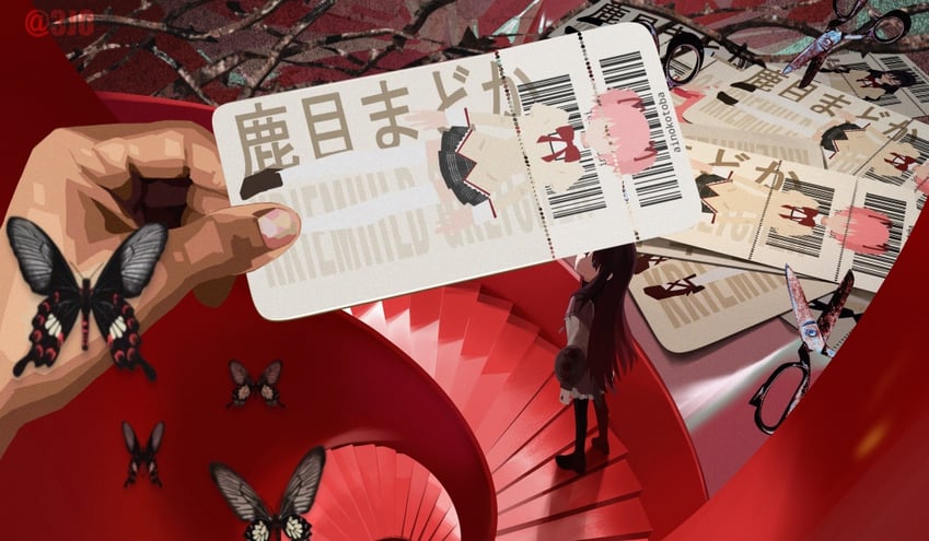 akemi homura and kaname madoka (mahou shoujo madoka magica) drawn by santiao_bai_ban