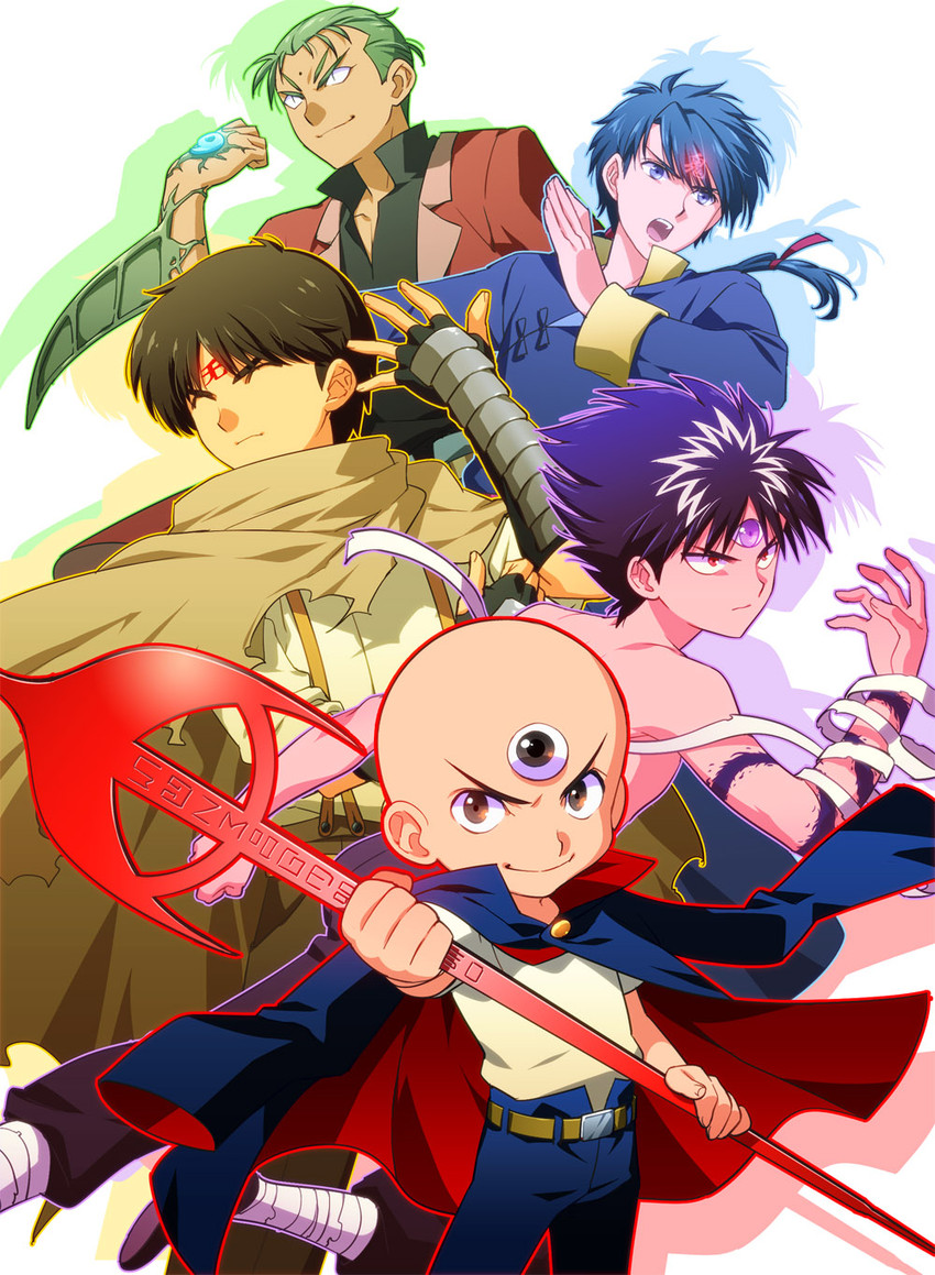 hiei, fujii yakumo, kusanagi mamoru, sharaku hosuke, and tamahome (yu yu hakusho and 4 more) drawn by tetsukuzu_tetsuko