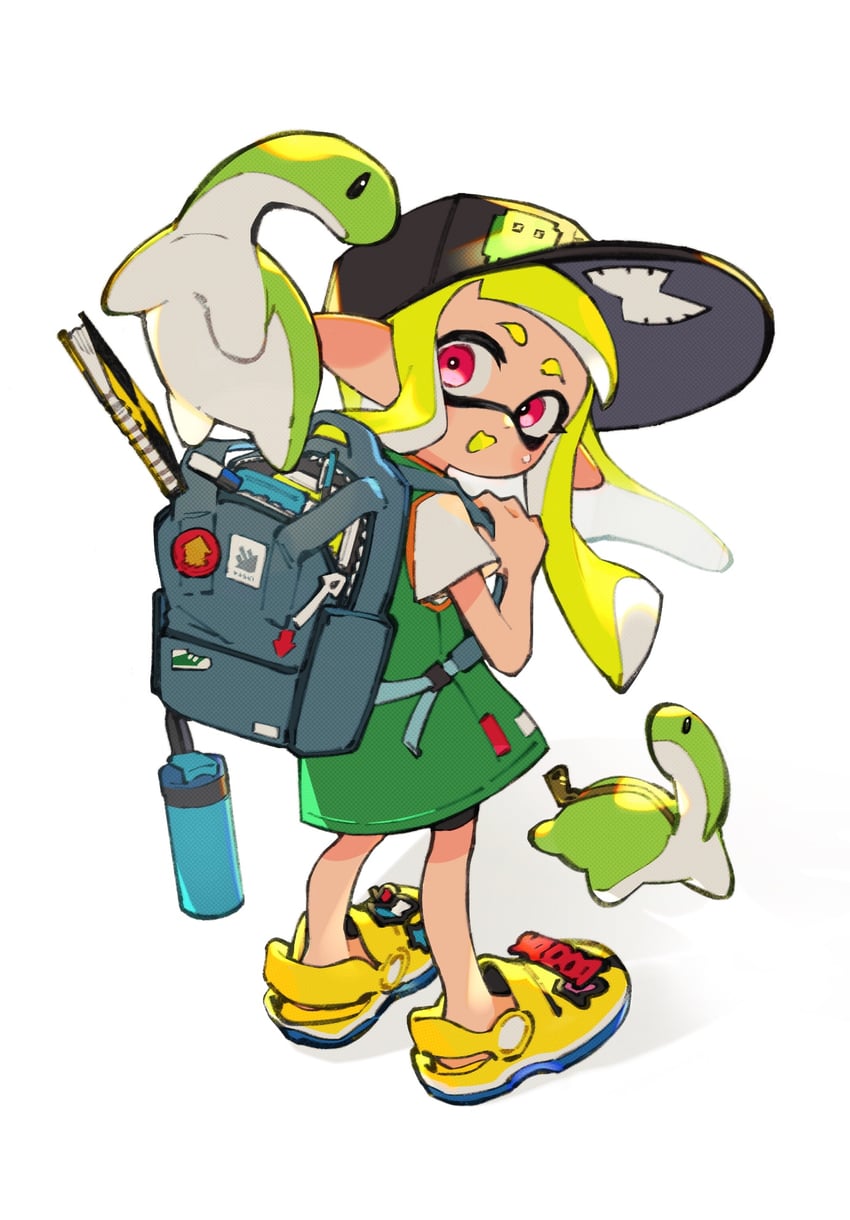 inkling player character and inkling girl (splatoon) drawn by inari1369