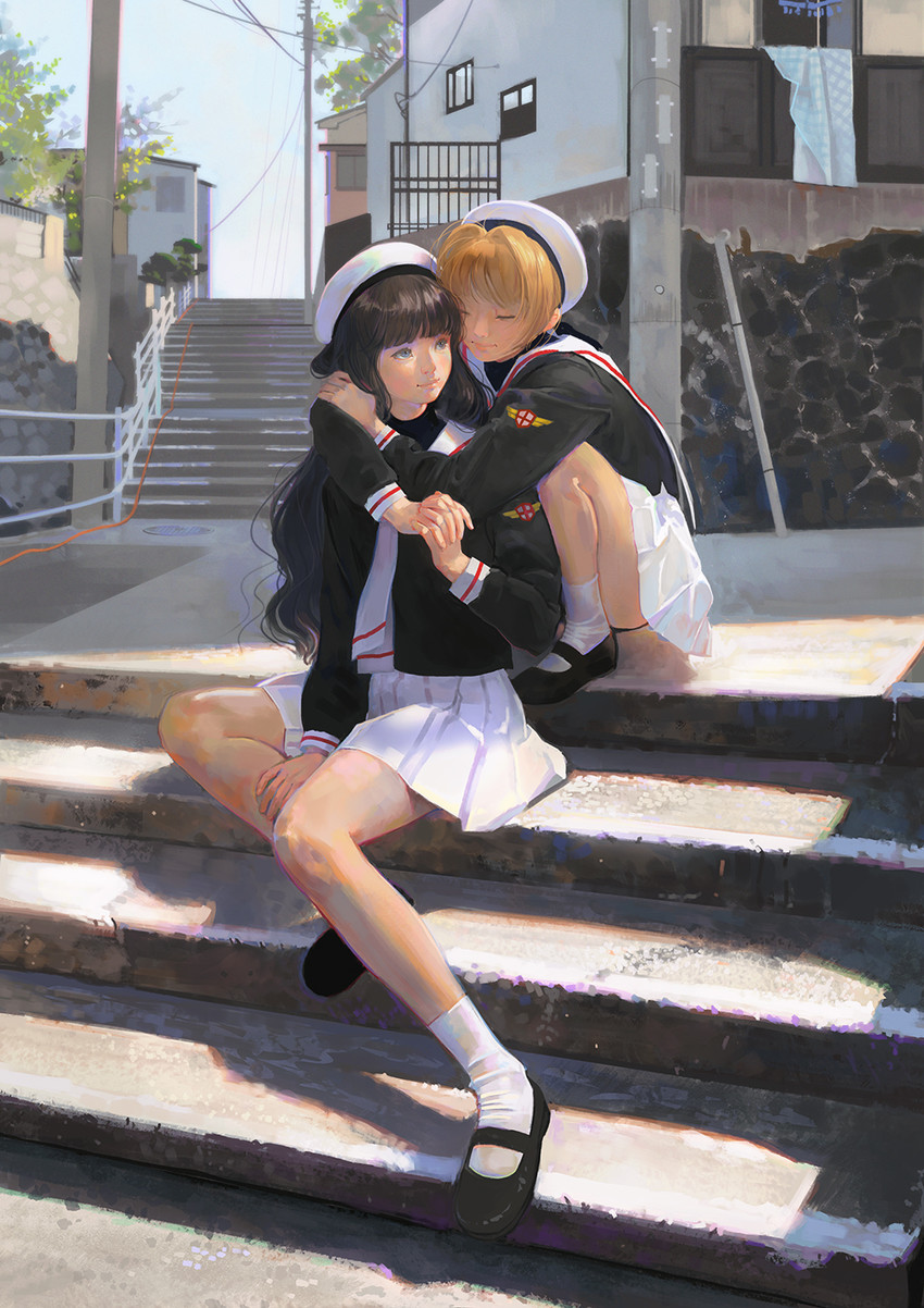 kinomoto sakura and daidouji tomoyo (cardcaptor sakura) drawn by lia_marin