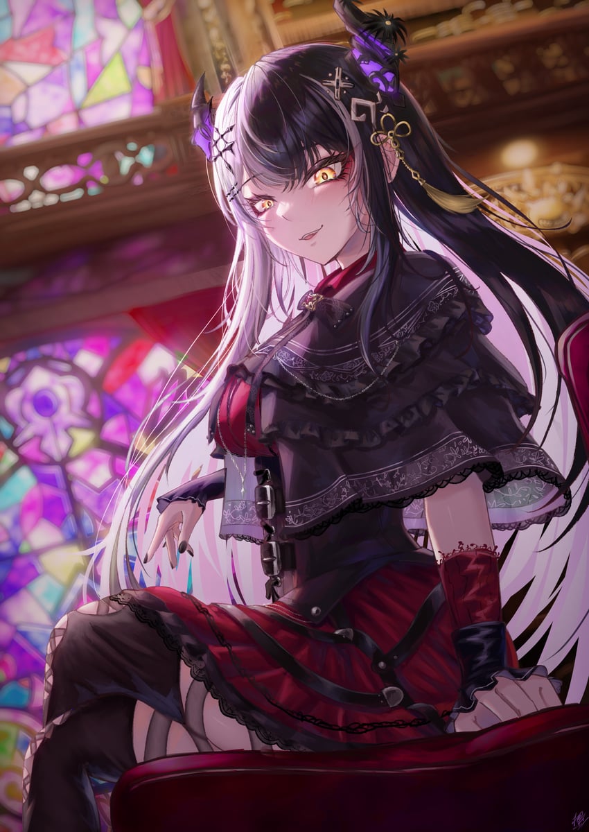 shiori novella and nerissa ravencroft (hololive and 1 more) drawn by zolomon_(jarvis_lin)