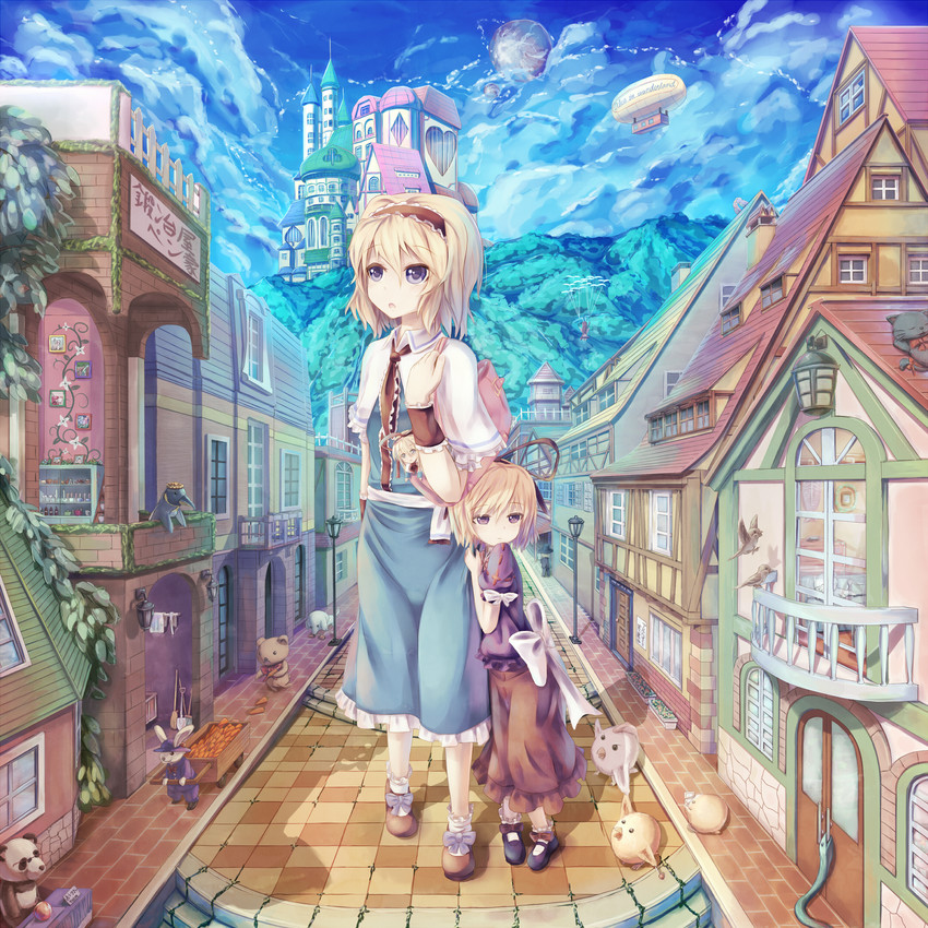 alice margatroid, shanghai doll, and medicine melancholy (touhou and 1 more) drawn by seneto