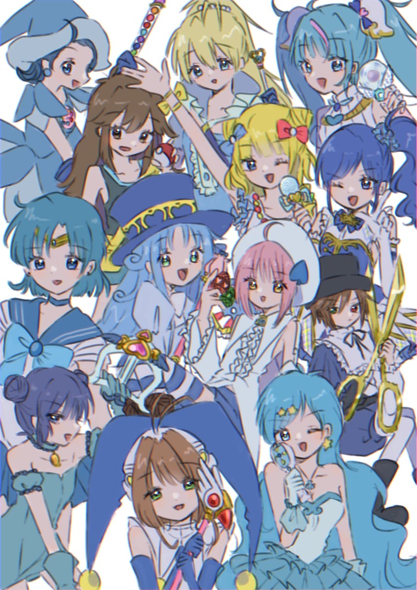 kinomoto sakura, sora harewataru, mizuno ami, souseiseki, sailor mercury, and 12 more (pokemon and 15 more) drawn by atat_karubi