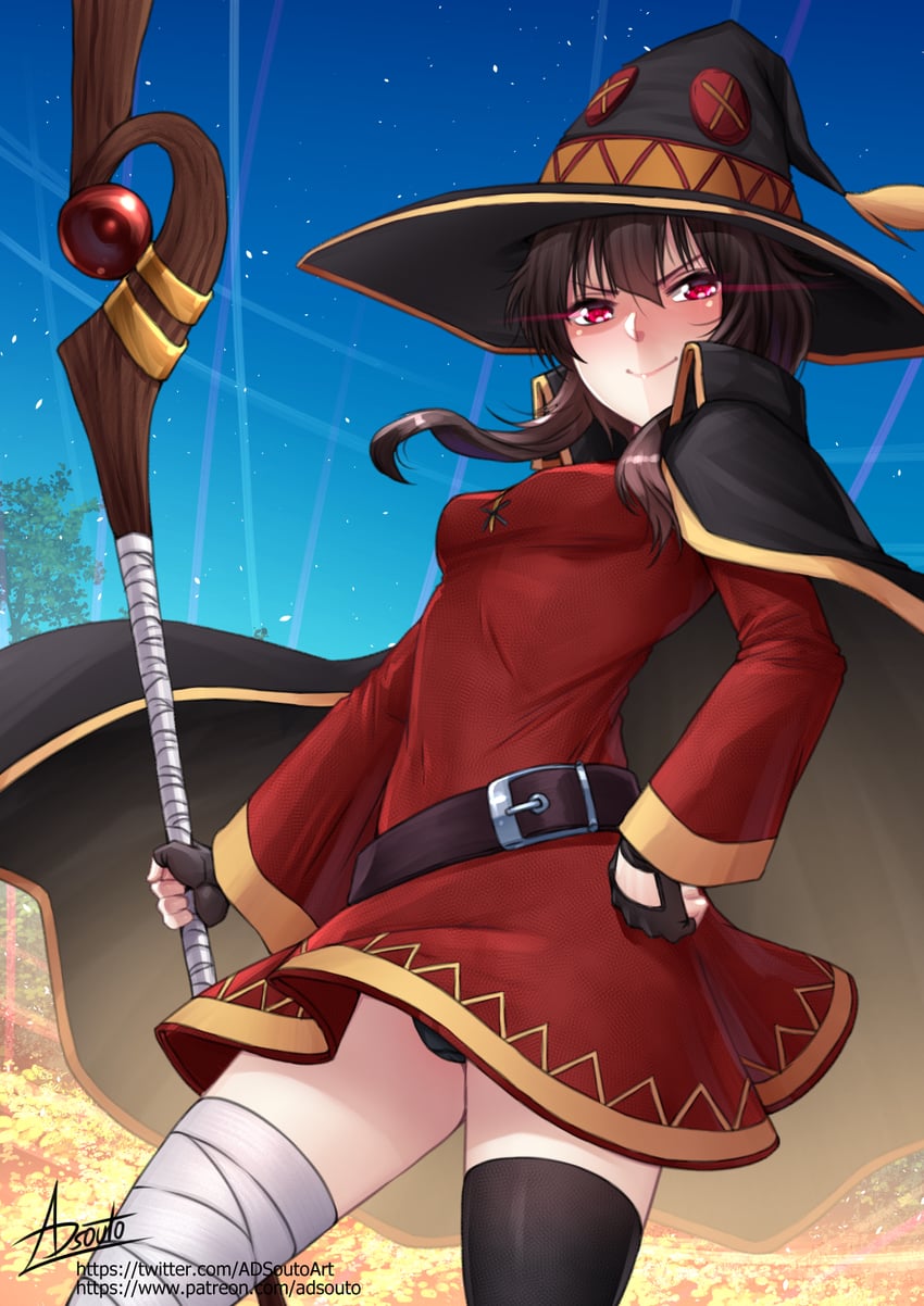 megumin (kono subarashii sekai ni shukufuku wo!) drawn by adsouto