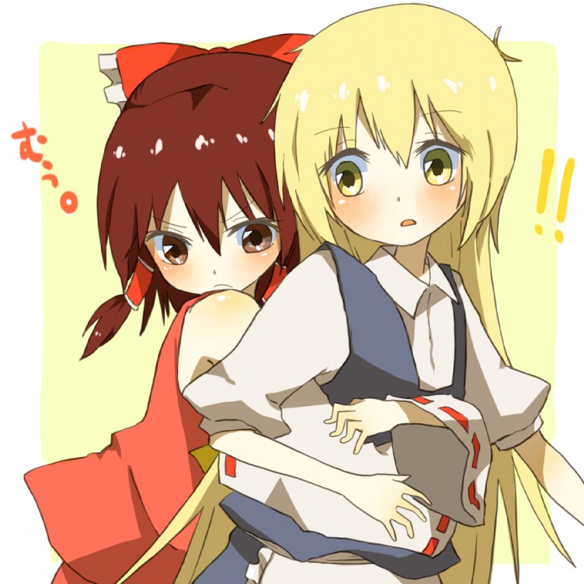 hakurei reimu and kirisame marisa (touhou) drawn by orange_(bibiko)