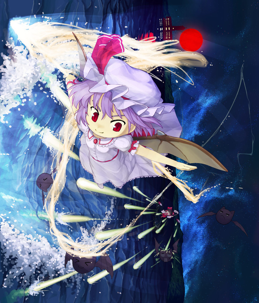 hakurei reimu and remilia scarlet (touhou) drawn by nukaji_(kuromahou_kenkyuujo)