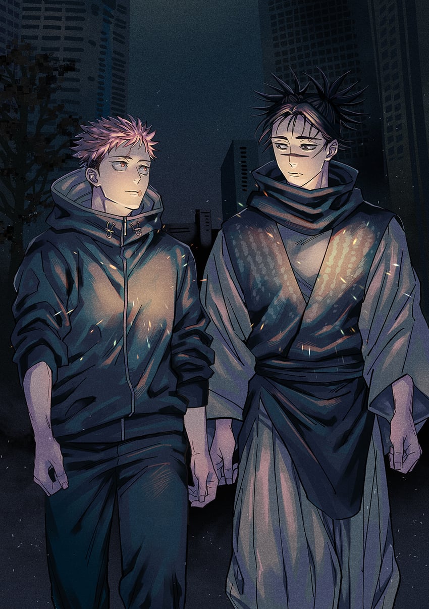 itadori yuuji and choso (jujutsu kaisen) drawn by izkeycc