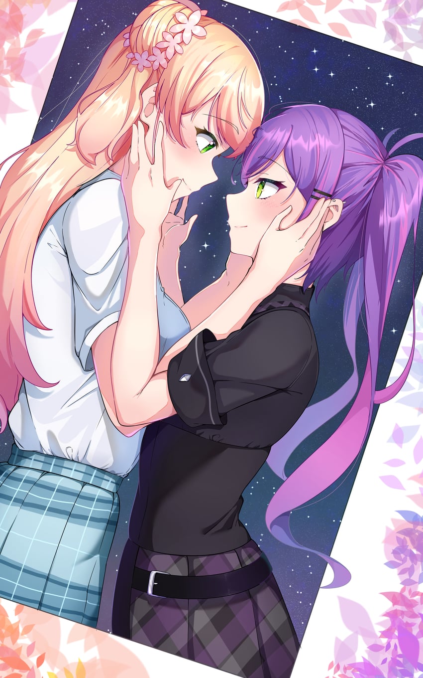 tokoyami towa and momosuzu nene (hololive) drawn by okome_0628
