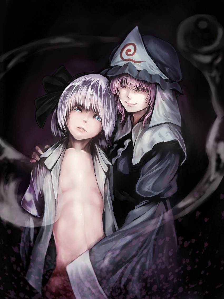 konpaku youmu and saigyouji yuyuko (touhou) drawn by baten_(gei-vorugu)