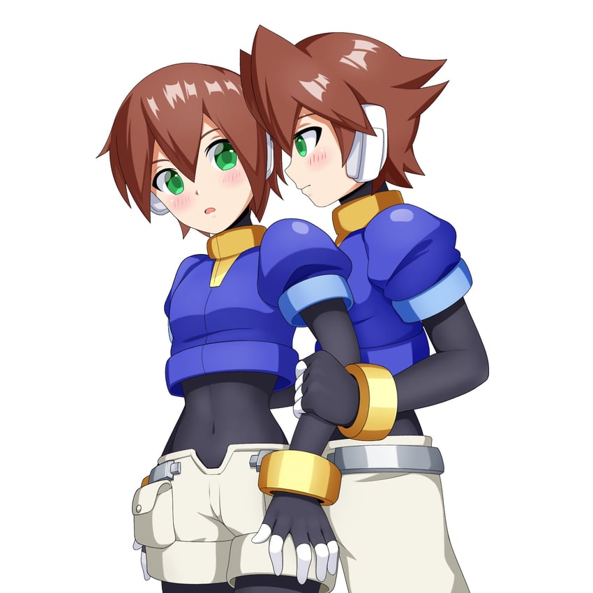 aile and vent (mega man and 1 more) drawn by jwc_vevo