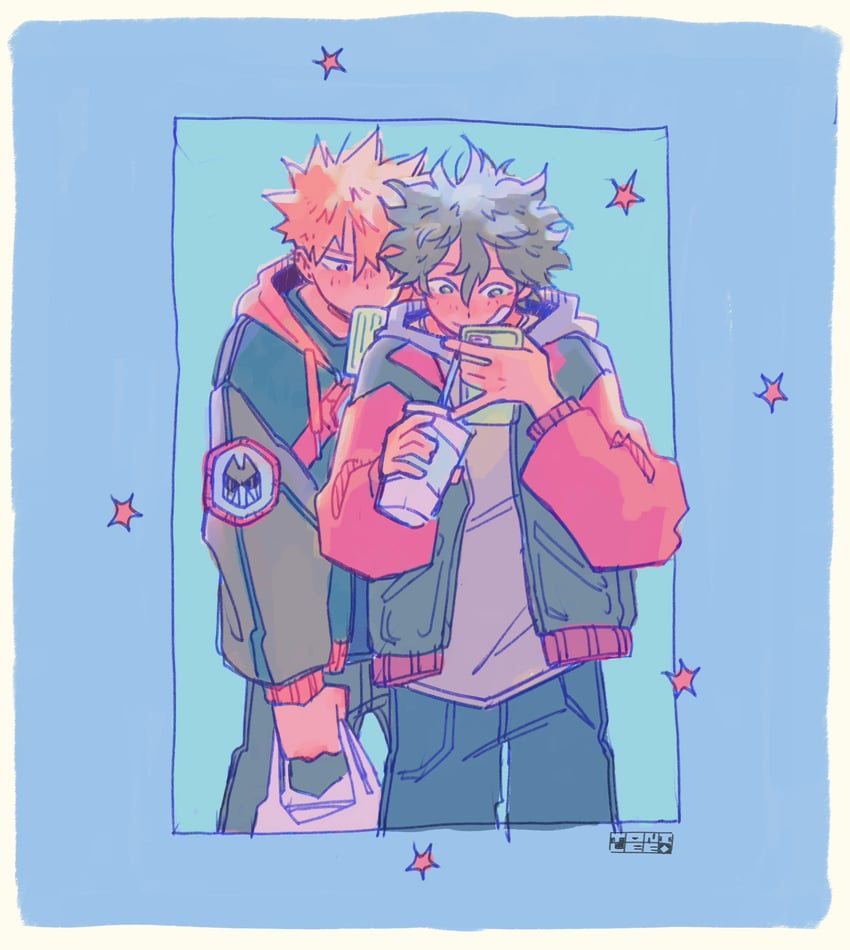 midoriya izuku and bakugou katsuki (boku no hero academia) drawn by tough_bunny
