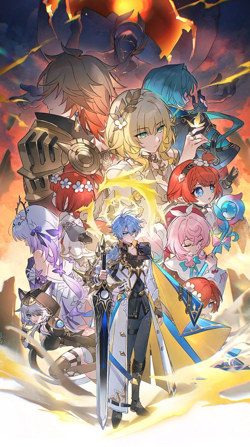 phainon, castorice, mydei, aglaea, anaxa, and 6 more (honkai and 1 more) drawn by osamu18568716