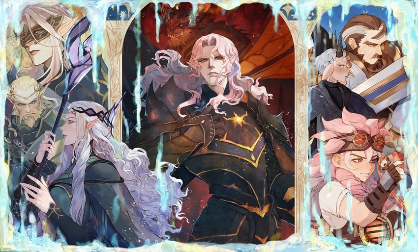 hogan, ravion, indris, zanie, thador, and 2 more (afk and 1 more) drawn by yepnean