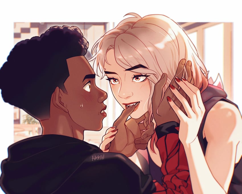 gwen stacy and miles morales (marvel and 2 more) drawn by tikklil