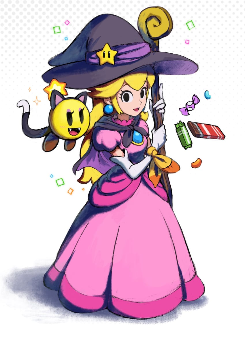 princess peach and starlow (mario and 1 more) drawn by ya_mari_6363