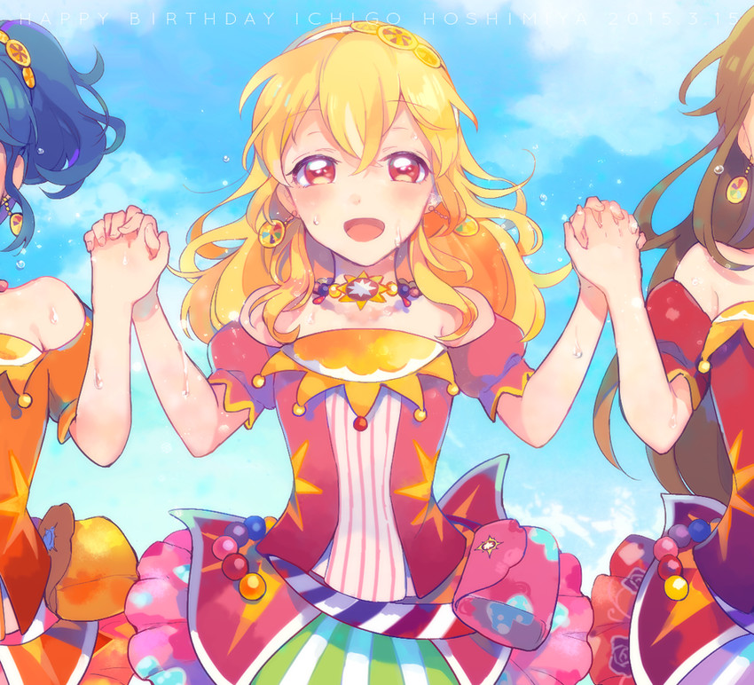hoshimiya ichigo, kiriya aoi, and shibuki ran (aikatsu!) drawn by fuji_fujino