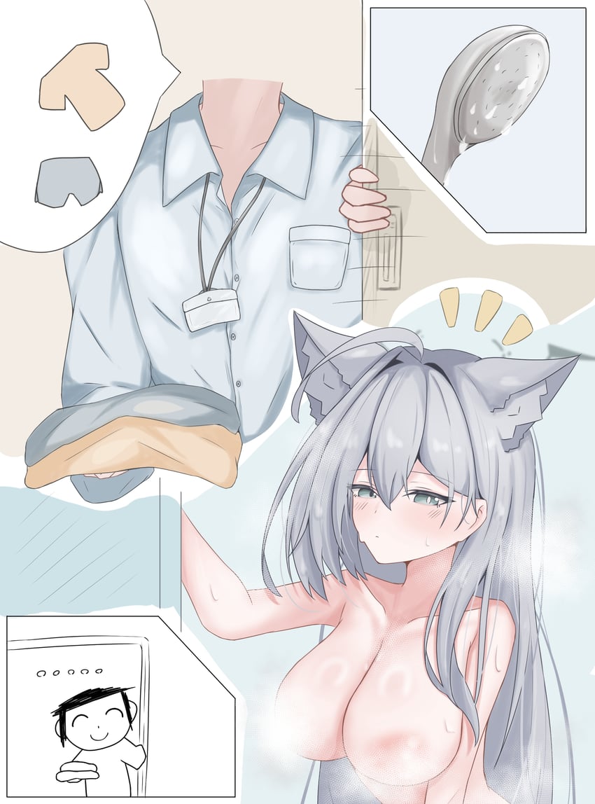 sensei, doodle sensei, shiroko, and shiroko terror (blue archive) drawn by kote_(kote_arcive)