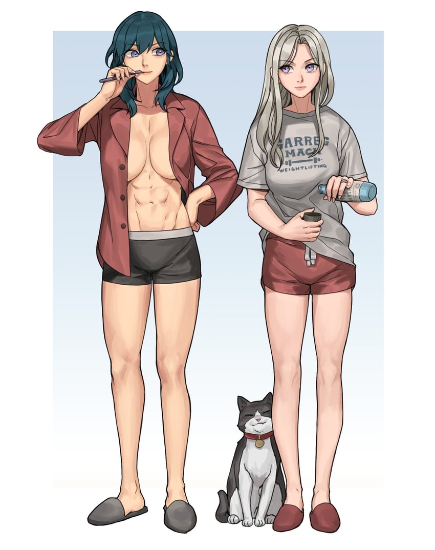 female byleth and edelgard von hresvelg (fire emblem and 1 more) drawn by radiostarkiller