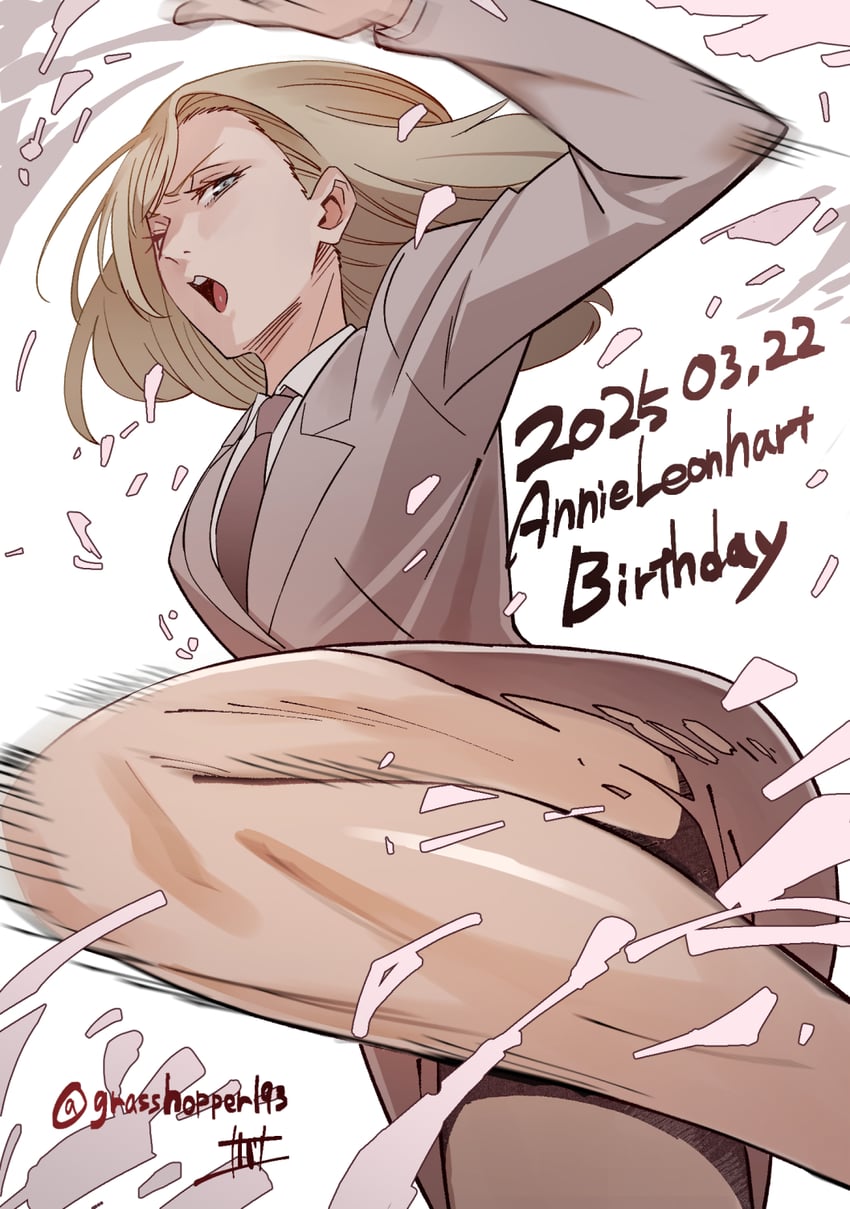 annie leonhart (shingeki no kyojin) drawn by grasshopper193