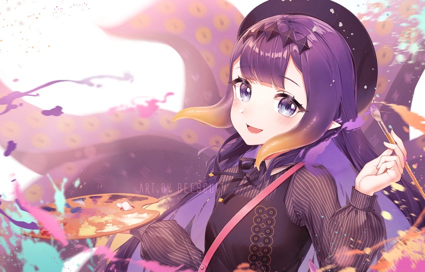 ninomae ina'nis (hololive and 1 more) drawn by beescuit