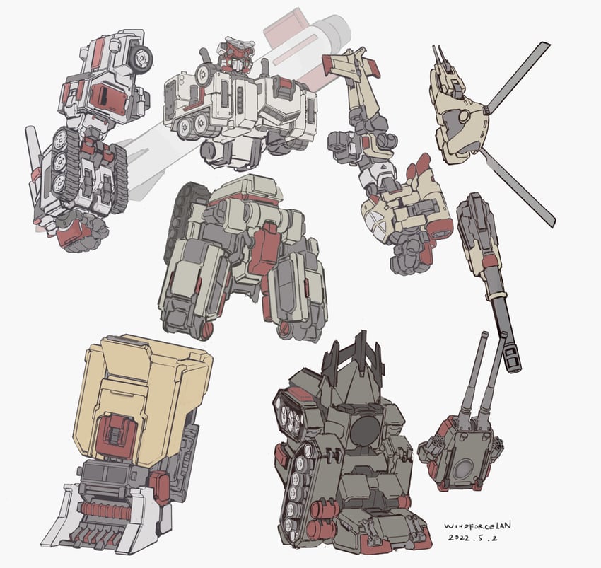 original and 4 more drawn by windforcelan