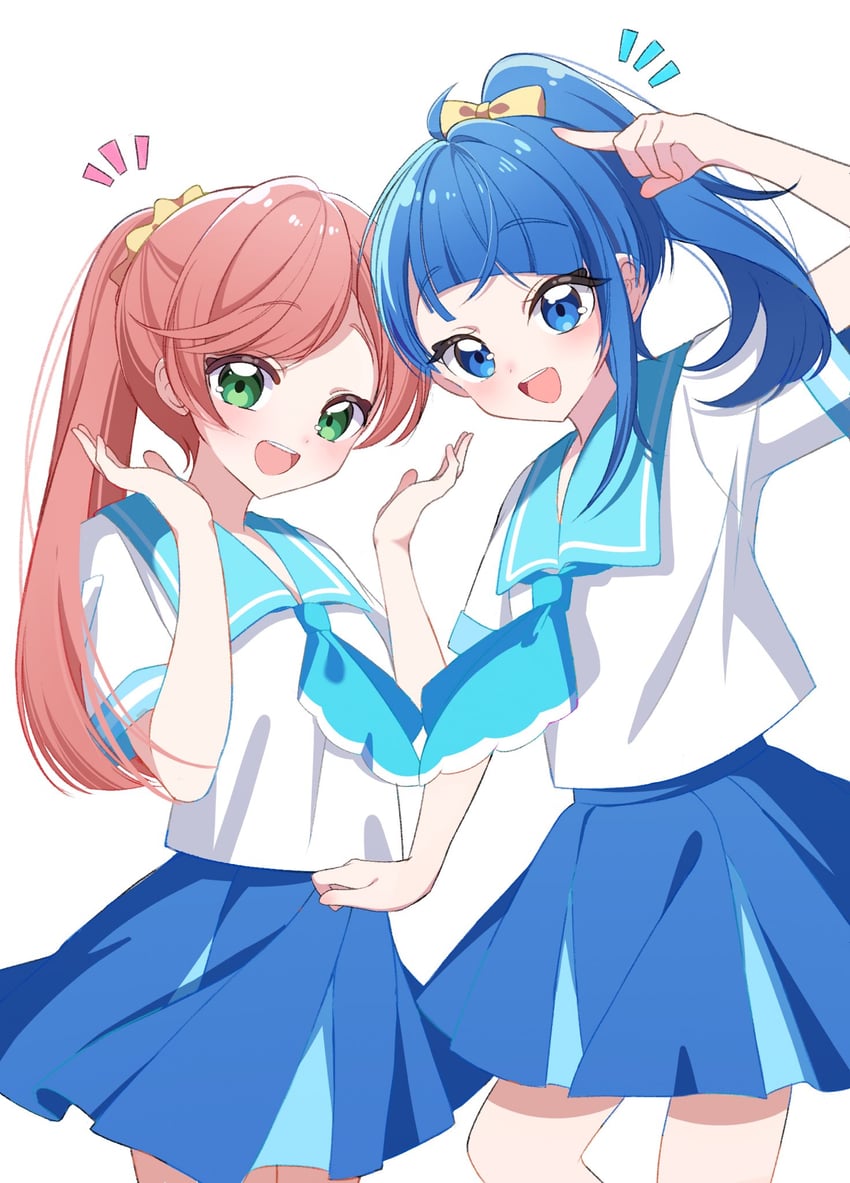 sora harewataru and nijigaoka mashiro (precure and 1 more) drawn by nananaya7370