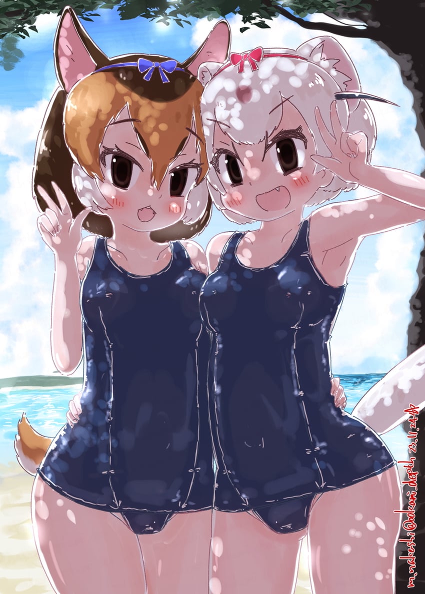 least weasel and chevrotain (kemono friends and 1 more) drawn by nakashi_masakumi