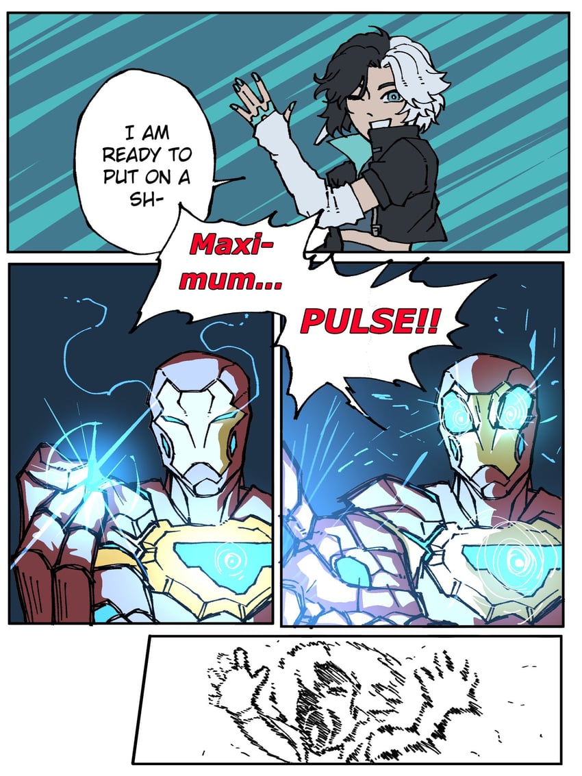 iron man and luna snow (marvel and 3 more) drawn by darent_z