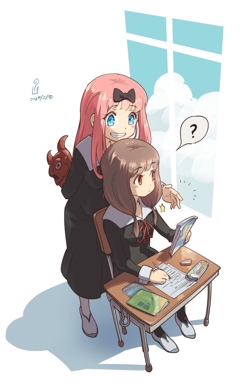 fujiwara chika, iino miko, and pran (kaguya-sama wa kokurasetai ~tensai-tachi no renai zunousen~) drawn by tanziya_(codlxcold)