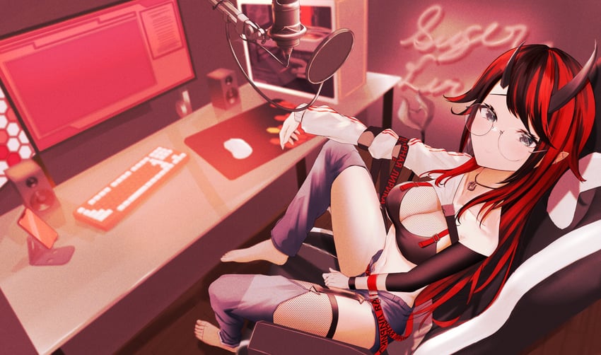 ryugasaki rene (nanashi inc. and 1 more) drawn by karong