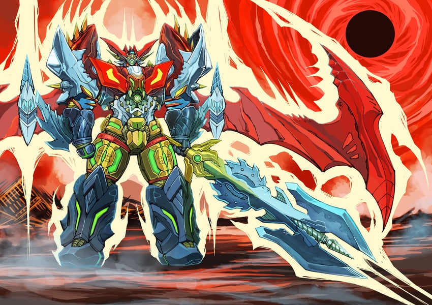 shin getter-1, devilman, and mazinkaiser (getter robo and 4 more) drawn by yamanushi