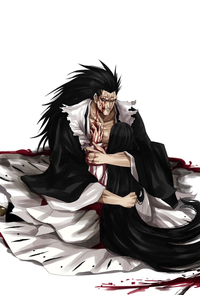 unohana retsu and zaraki kenpachi (bleach) drawn by gunjyou_(gunjyou_00)