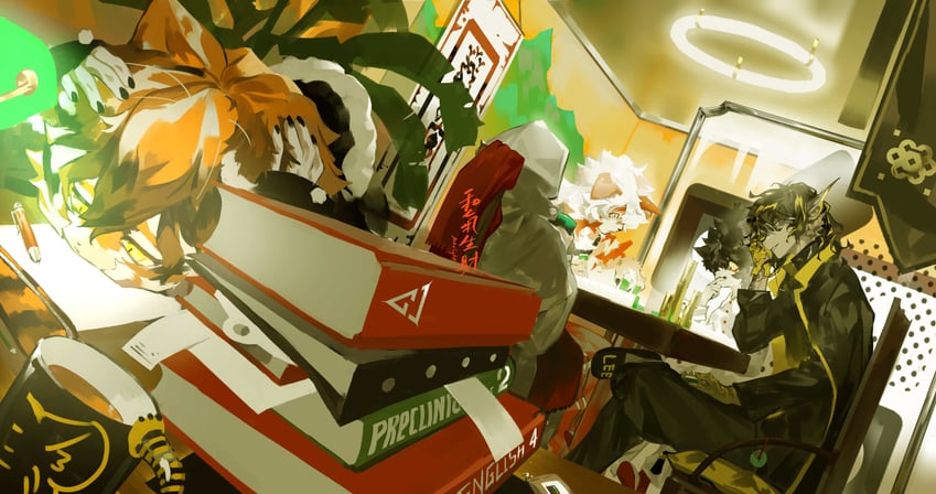 doctor, hung, waai fu, lee, and aak (arknights) drawn by kou_zhua