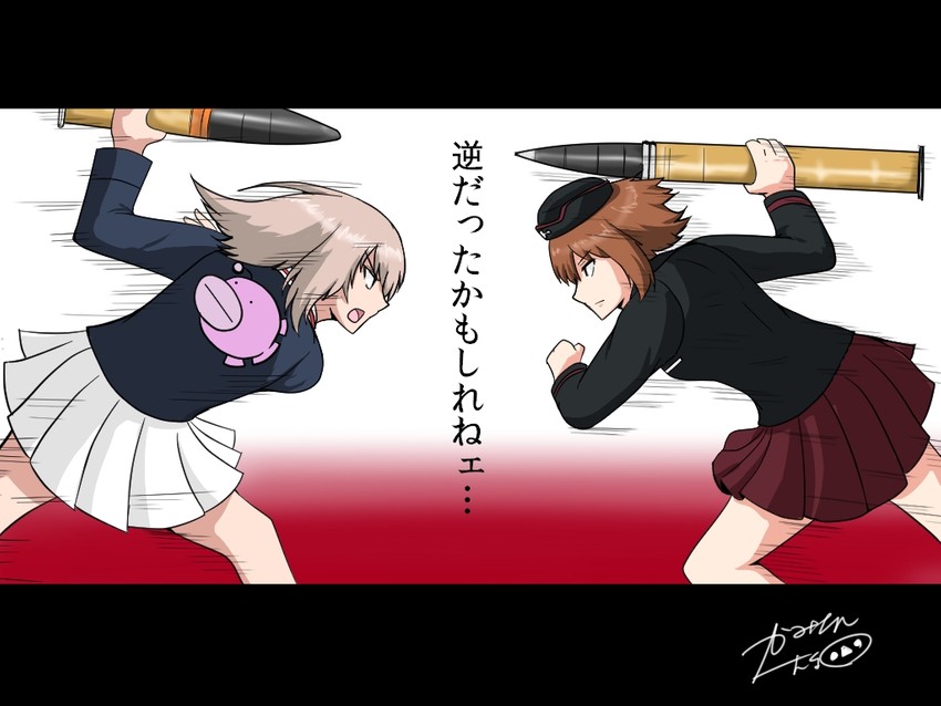 nishizumi miho and itsumi erika (girls und panzer and 1 more) drawn by kaminashi_yamato