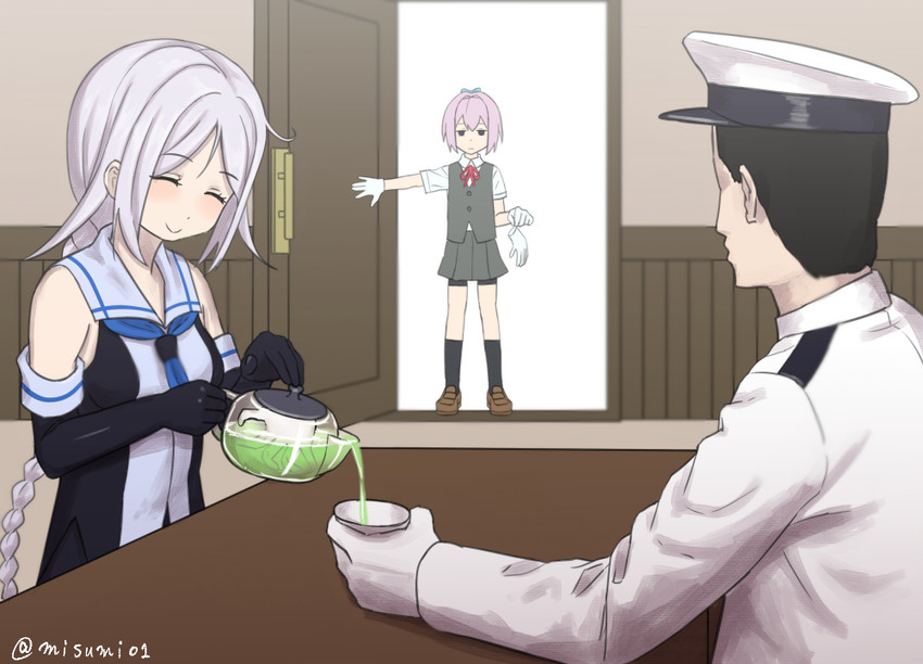 admiral, shiranui, and umikaze (kantai collection) drawn by misumi_(niku-kyu)