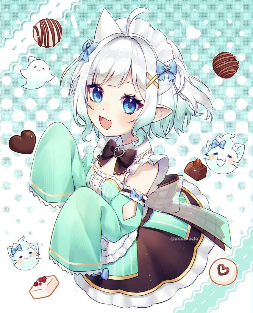 mint fantome and wisps (indie virtual youtuber) drawn by miracle_(waaaracle)
