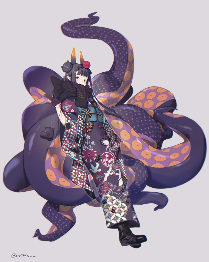 ninomae ina'nis, takodachi, bloop, bubba, death-sensei, and 1 more (hololive and 1 more) drawn by ratifuu