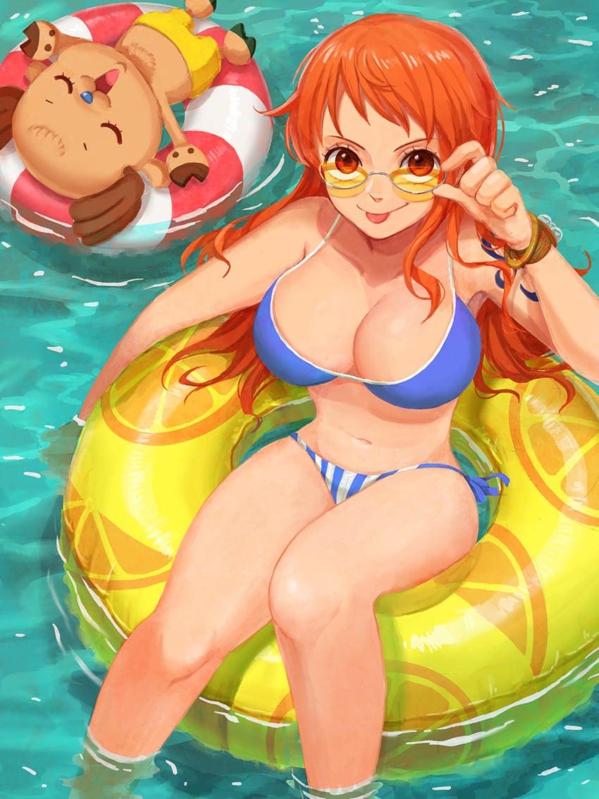 nami and tony tony chopper (one piece) drawn by oekakiboya