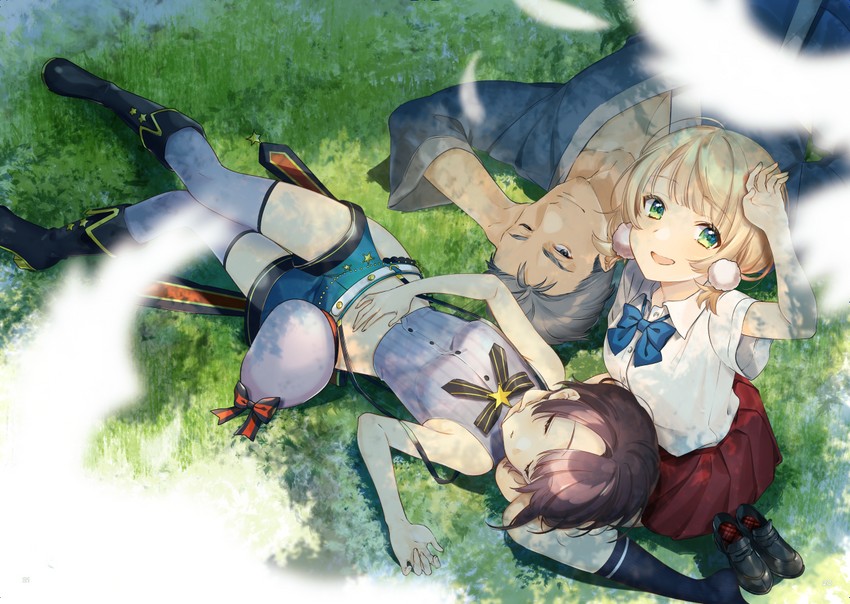 oozora subaru, shigure ui, and maimoto keisuke (hololive and 2 more) drawn by nokachoco114