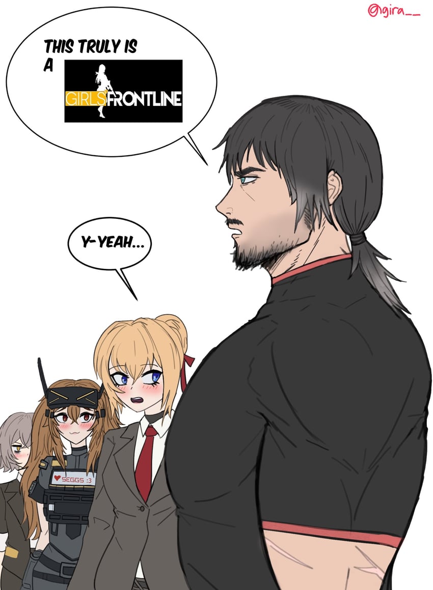 ump45, ump9, commander, kalina, leva, and 1 more (girls' frontline and 1 more) drawn by gira_art